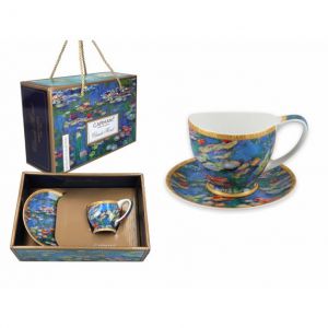Filiżanka Carmani Vanessa 100ml espresso ze spodkiem - C. Monet, Lilie wodne
